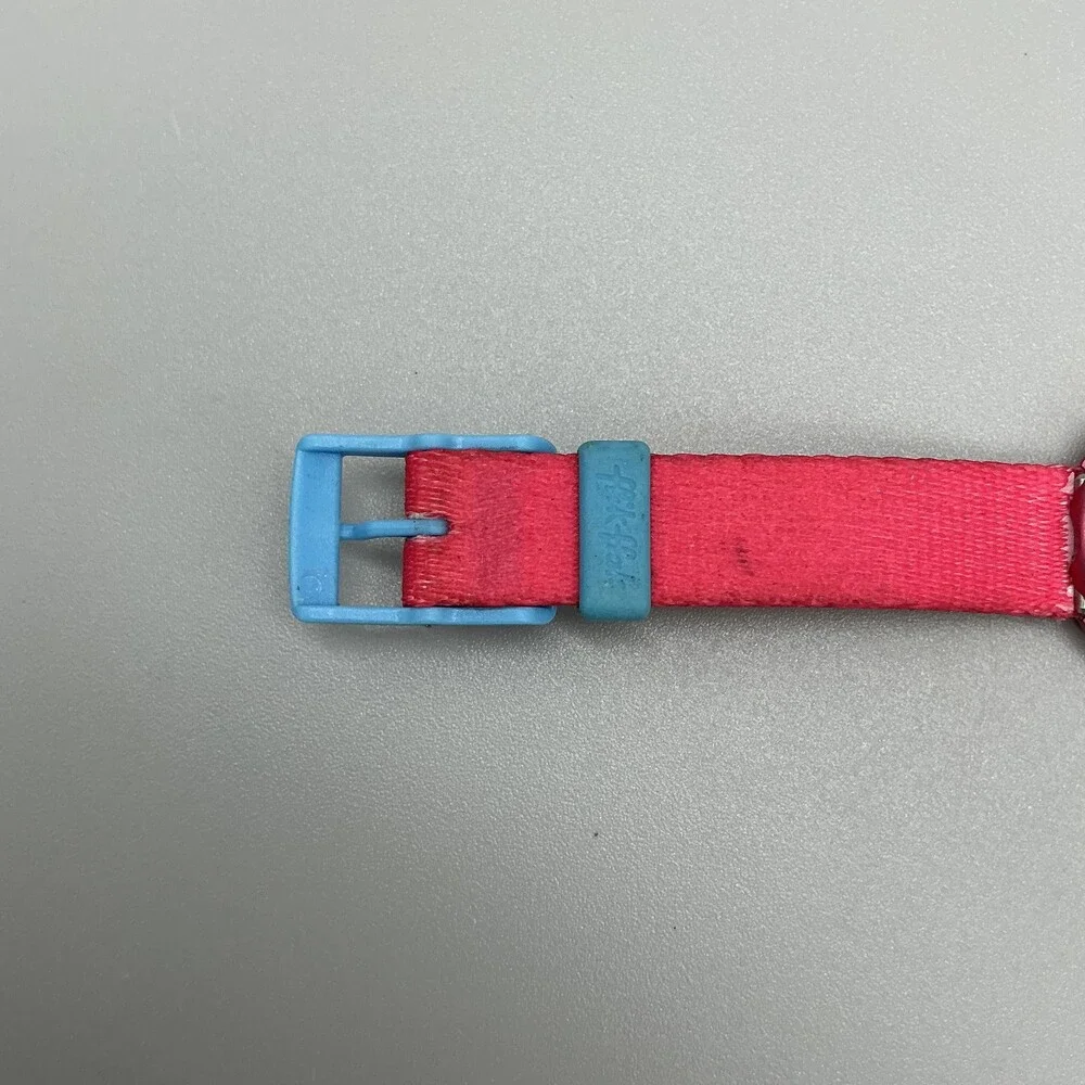 Flik Flak Girls Watch 29mm Pink Blue Dial Fairy Fabric Strap Swiss New Battery